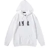 Summer Men Women Hoodies Amaris Designer tryckt toppar tee mode man t-shirt kvalitet bomull casual kort ärm lyx hip hop streetwear hoodies amiris vit jv04