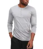 Lu Men Yoga Outfit Sports Långärmad T-shirt Mens Sport Style Collar Button Shirt Training Fitness Clothes Elastic Quick Dry Wear LL 121