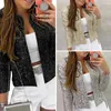 Women's Jackets Attractive Women Jacket Long Sleeves Hand Wash Party Blazer Sequin Shrug Open Front Crop