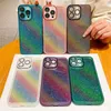 Coque de luxe en Silicone transparent à paillettes arc-en-ciel, étui de protection pour objectif d'appareil photo iPhone 15 14 13 1211ProMax 15Plus