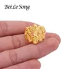 Jewellery ring Dubai 24K gold color rings for women wedding party gifts luxury resizable ring African French girls of the rings193r