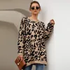 Femmes vêtements automne hiver mode tricot tache léopard tricot manteau Cardigan pull 231228