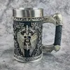 600MLMedieval Angel of Death Personalized Creative Mug Arge Capacity 304 Stainless Steel High Color Value Bar Resin Beer Glass 231228