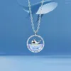 Ожерелья с подвесками, 925 штамп, Кит для женщин, волшебный цвет, синее море, цепочка на ключицу, серия Ocean, модные серебряные ювелирные изделия2413