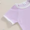 衣類セット夏の幼児幼児の男の子の女の子の服ソリッドニット半袖トップTシャツとショートパンツの衣装