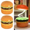 Lampes de table hamburger lampe avec taille-crayon forme créative conception de tuyau flexible 2 en 1 décoration de maison de chevet multifonctionnel