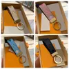 luxury keychain handmade leather designer keyring exquisite letter portachiavi metal buckle wallet accessories keychain fashion grace