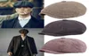 Män basker vintage sillben gatsby tweed peaky blinds hatt newboy basker hatt vår vinter platt toppade basker hattar q0703312d22947060491