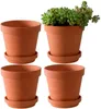 6個のPCS 32 ''粘土鍋ソーサー陶器プランターサボテンの花の花ジューシーなポットドレナージホール植物クラフト231228に最適