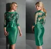 2019 New Mother of the Bride Dresses Jewel 34 Lungo Sleeve Lace Satin Abiti da sera indossa un matrimonio formale ospite Dres5154557