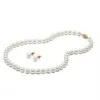 Charmante 7-8 mm Zuidzee witte parelketting 18 inch 14k gouden sluiting oorbellen319V