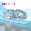 Белый свадебный комплект обручальных колец, обещание, обручальные кольца с камнем CZ для женщин, оригинальные серебряные украшения216q
