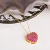 Ожерелья с подвесками высшего качества, женское красочное циркониевое ожерелье в форме сердца, милое романтичное ожерелье для девочек персикового цвета, персонализированные ювелирные изделия, подарок