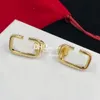 Designer Goldkette Ohrringe Ohrstecker Vintage Buchstaben vergoldet Ohrstecker 18K Kupfer Ohrringe Schmuck mit Geschenkbox