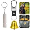 Keychains Bear Bell With Whistle Brass Emergency For Hikers Protection Carabiner