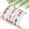 Genezing van echte natuursteen armband 7 chakra's roze kristal handgemaakte touw armband voor vrouwen meisje kleine sieraden