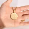 Colar de Caces St Benedict Men 14K Amarelo Gold Santo Jóias Religiosas Medalha Saint São Bento Colar Amuleto