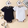 Yeni doğan bebek üçgen bodysuits çocuk atlayıcılar önlük 2 parça bebek ve yürümeye başlayan çocuk kısa kollu tulumlar kızlar kızlar yaz moda giysileri bh172