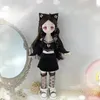 30cm Kawaii BJD Doll Girl 6 Points Joint Movable with Fashion Clothes Soft Hair Dress Up Toys Birthday Gift 231228