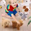 Babyspeelgoed Honden die lopen en blaffen Kwispelende staart Pluche Interactieve elektronische huisdieren Puppy Montessori-speelgoed voor meisjes Peuters Kinderen 231228