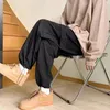 Men's Pants Cargo Men Casual Loose Cool Teen Big Pockets High Street Drawstring Fashionable Fitness Hip Hop All-match Urban Chic