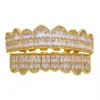 Хип-хоп гриль для мужчин и женщин с бриллиантами, зубные грили, позолоченные 18 карат, модные золотые, серебряные, хрустальные зубы ювелирные изделия3070