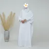 Ethnische Kleidung mit Kapuze, einfarbig, Abaya, Dubai, 2024, Eid Ramadan, Jilbab für muslimische Frauen, bescheidenes Kleid, lange Robe, Islam, arabische Türkei-Kleider