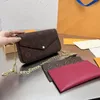 Tasarımcı Çanta Felicie Pochette Multi Pochette Küçük Çanta Mikro Çanta Nano Çanta Şık Omuz Çantası Üç Parçalı Cüzdan Zincir Çantası 5A Kalite Kutu