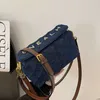 % 18 indirim Tasarımcı Tek Omuz Küçük Koku Sonbahar ve Kış Kişiselleştirilmiş Zincir Pırlanta Desen Işık Lüks Stil Çok Taşınabilir Denim Crossbody Bag