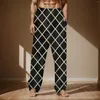 Pantalon pour hommes, pyjama décontracté avec cordon de serrage et poches, confortable, taille haute, motif imprimé, Costume pour hommes, printemps 2024