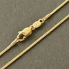 Collar largo de cuerda para hombre con cadena de 1 mm chapada en oro de 14 quilates para niños 24in189b