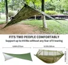 Hamac de camping anti-extérieur avec moustiquaire et équipement de tente de pluie, abris, lit de camp, hamac portable de survie 231228