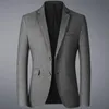 2023 Moda Uomo Casual Boutique Lana Colore puro Business Slim Fit Blazer Giacca Abito Cappotto 231228