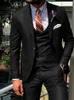 ANNIEBRITNEY Dark Blue 3 Piece Slim Men Fashion Suit Cutsom Groom Wedding Tuxedo Prom Tailor Made With Pants 231229