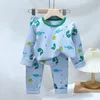 Kinder Weihnachten Pyjamas Winter Kleidung Set Für Jungen Mädchen Oneck Tops Lange Hosen Baby Nachtwäsche Cartoon Katze Kinder Pyjamas 231229