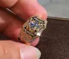 Anello in oro 14 carati con diamanti da 3 carati per uomo Gioielli in oro 14 carati con roccia Anillo Esmaltado Gioielli in argento 925 Bague Diamant Anelli Bizuteria LJ28091358