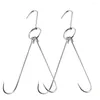 Kitchen Storage 2 Pcs Metal Clothes Hanger Stainless Steel Hooks For Hanging Meat Roast Oven