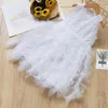 Robes de filles robe dentelle brodée petite fleur pour l'été cadeau d'anniversaire Costume de fête enfant en bas âge vêtements pour enfants livraison directe bébé Dhmi5