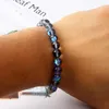 Strand Reiki Flash Stone Labradoriet Armbanden Voor Vrouwen Originele Natuurlijke Blauwe Maansteen Paar Mannen Sieraden Pulsera