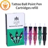 10/20pcs 5 colori cartuccia a sfera per tatuaggio aghi per principianti Designer disegno pratica ricarica tatuaggio Stippling fornitura 231229