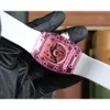 Fantastic designer womenwatch Ladies RM07-02 pink Lady Sapphire wrisrtwatches with box D7PT high quality mechanical movement uhren rubber strap montre ice out luxe