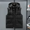 Gilets pour hommes Automne Hiver Hommes Gilet Veste Hoode Oversizd 8XL Chaud Sans Manches Manteaux Mâle Casual Gilet Solide Vêtements