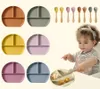 Itens para bebês com copos de silicone para bebês, tigelas, babadores, pratos de sucção, conjuntos de utensílios 100% de grau alimentício, coisas de silicone para bebês 231229