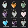 Pendant Necklaces 2PCS Natural Stone Amethysts Heart Shape Pendants DIY Necklace Jewelry Making Accessories Reiki Healing Jewellery Gift