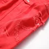 Men's Jackets Ripped Denim Jacket Coats Streetwear Lapel Single Breasted Solid Color Jean Punk Style Male Cowboy Wear
