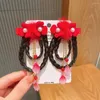 Hair Accessories Bowknot Headdress Bow Grip Children Wigs Hairpins Kids Chinese Clips Flowers Year