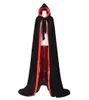 Zwarte mantel fluwelen cape met capuchon Middeleeuws renaissancekostuum LARP Halloween-kostuum5824652