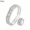 Donia smycken lyx Bangle European och amerikansk mode tre aktiva diamant koppar mikroinmatade zirkonarmband ring set lady d306u