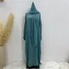 Etniska kläder Mellanöstern Dubai turkiska huva hijab klänning kaftan kvinnor muslimska bönplagg eid ramadan abaya kaftan mantel blygsam khimar