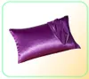 Pure Color Silk Pillow Cases Mulberry Pillow fodral utan dragkedja för hår och hud Hypoallergena sängkläder leveranser 48x74cm3658242